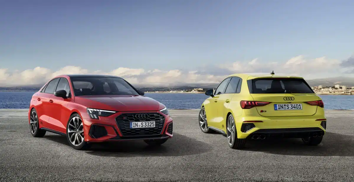 Audi S3 2 exemplaires rouges et jaune racing en Allemagne