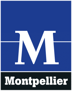Logo ville de Montpellier blanc noir bleu
