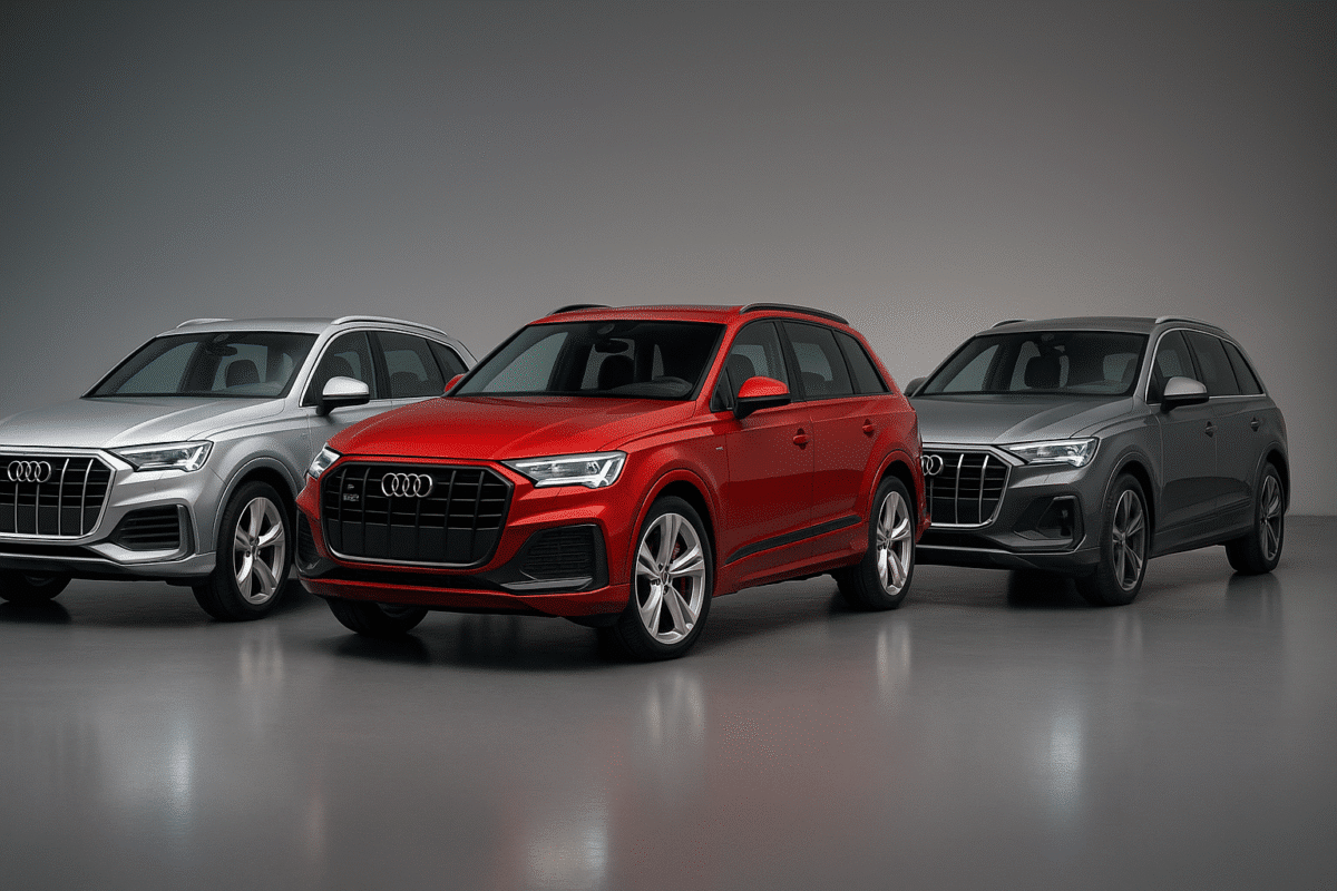 Gamme Audi Q7 2025 Importation Allemagne Gris et Rouge