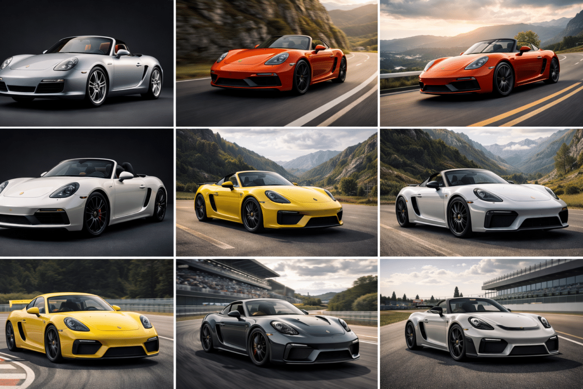 Gamme Porsche Boxster en Allemagne divers coloris