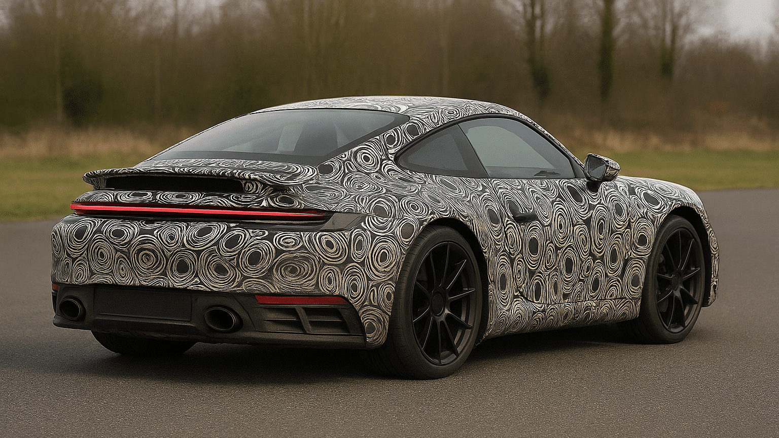 Simulation IA Nouvelle Porsche 911 2028 type 994 Allemagne