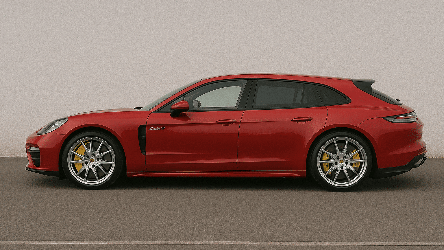 Porsche Panamera Sport Turismo rouge carmin vue profil
