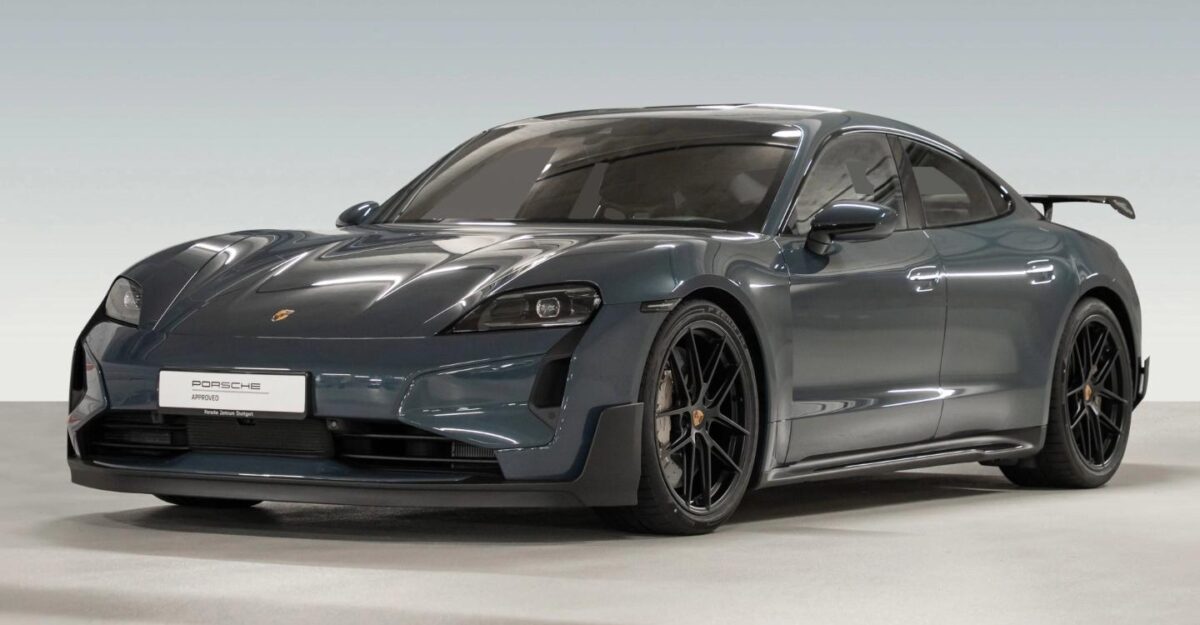 Porsche Taycan Turbo GT 2024 gris aventurine en importation Allemagne