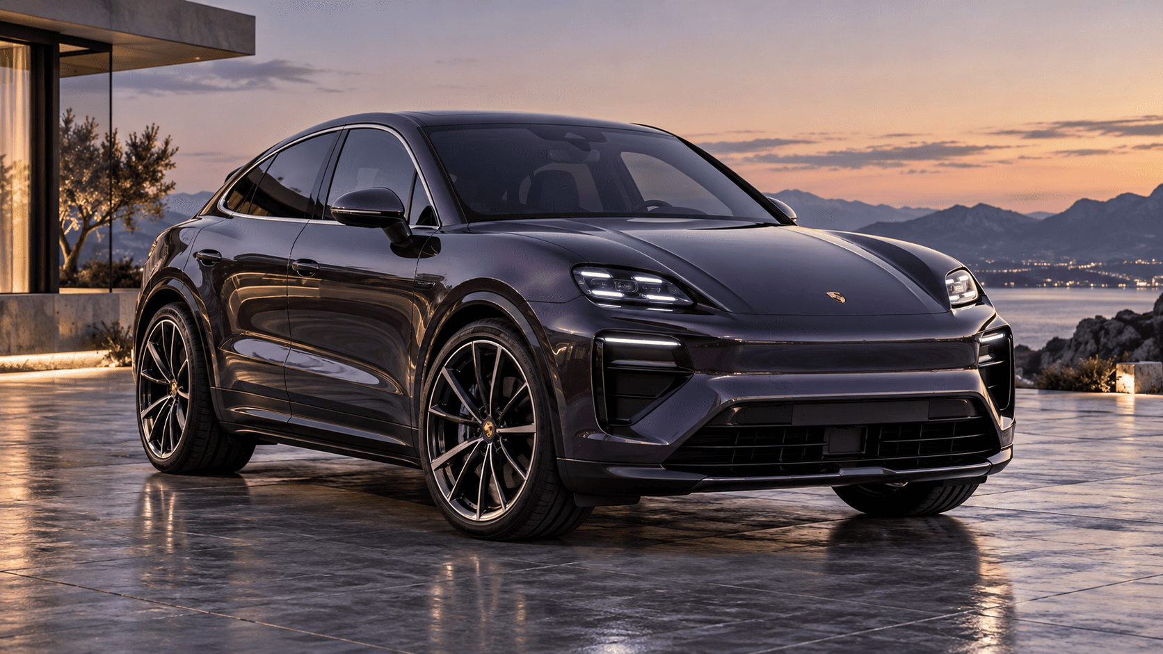 Porsche Cayenne Turbo Electric en Allemagne Porsche Approved couleur violet nacré